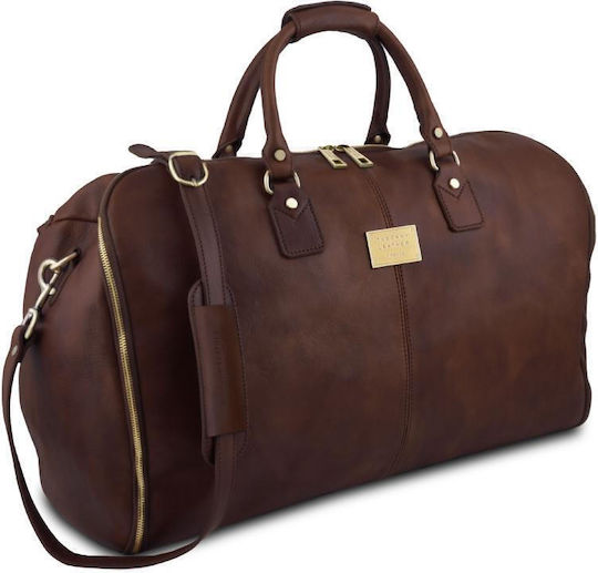 Tuscany Leather Antigua Σακ Βουαγιάζ Καφέ Σκούρο από Δέρμα