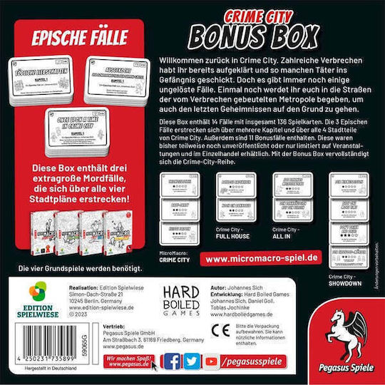 Επέκταση Παιχνιδιού Crime City - Bonus Box (GER) Pegasus Spiele