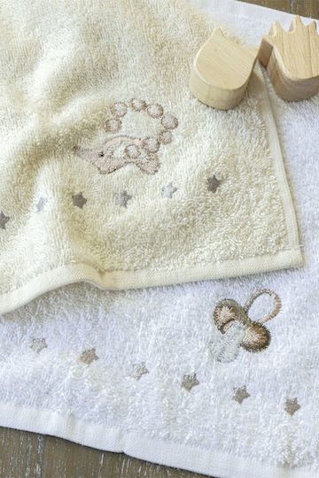 Nima Welcome Baby Lavete de Umăr din Bumbac Alb 30x30εκ. 2buc