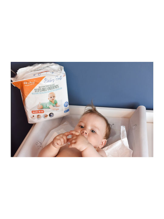 Akuku Waterproof Changing Pads White White 40x60cm. 15pcs