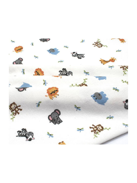 Dimcol Zoo Flanell-Wickeltuch White Mehrfarbig 80x80cm.