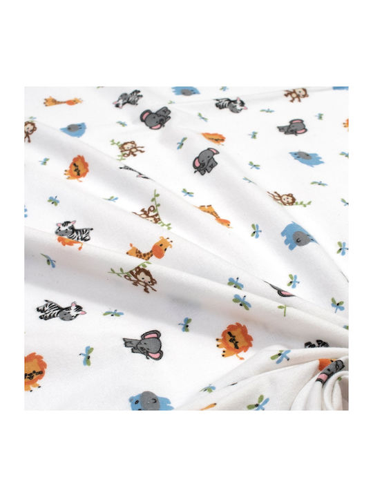 Dimcol Zoo Flanell-Wickeltuch White Mehrfarbig 80x80cm.