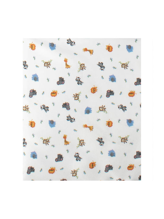 Dimcol Zoo Flanell-Wickeltuch White Mehrfarbig 80x80cm.