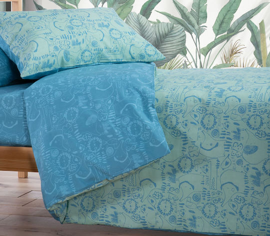 Nef-Nef Homeware Sheet Set Single Cotton Jungle Combo 170x260cm 3pcs
