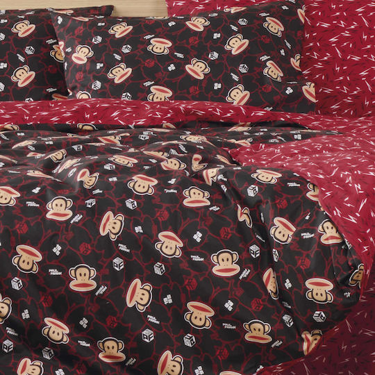 Kentia Sheet Set Semi-double Cotton Red-black 190x270cm 3pcs