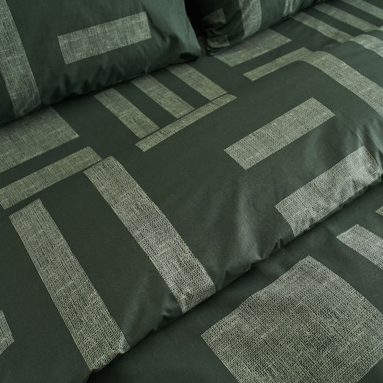 Charalambidis Textiles Sheet Single from Cotton & Polyester Green 160x260cm