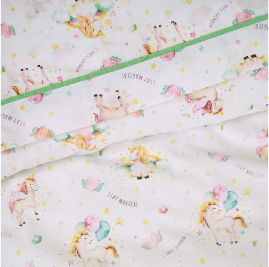 Das Home Σετ Μονά Stay Magical Mint - Pink - White 170x240cm