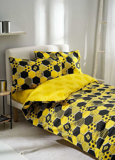 Vesta Home Set Cearceafuri Single Din Bumbac Aris Galbene 170x260cm