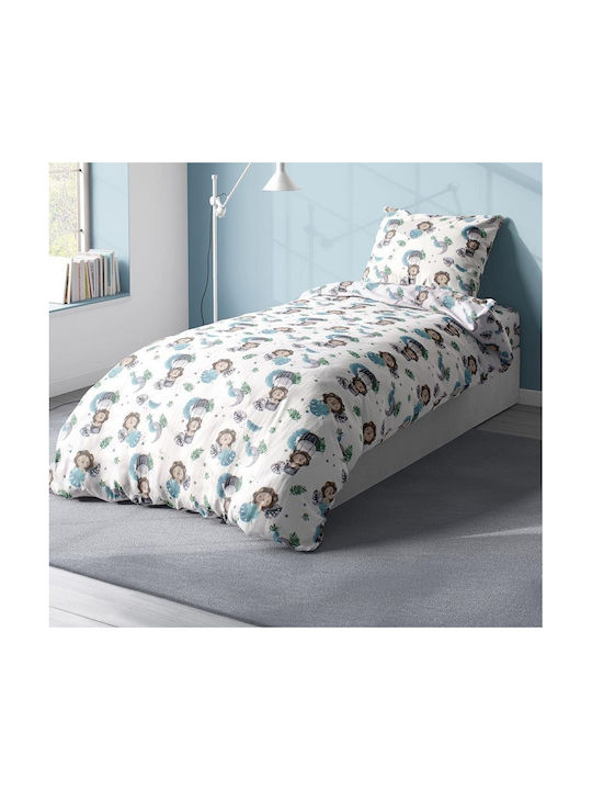Dimcol Sheet Set Single Cotton Lion Green 160x240cm 2pcs