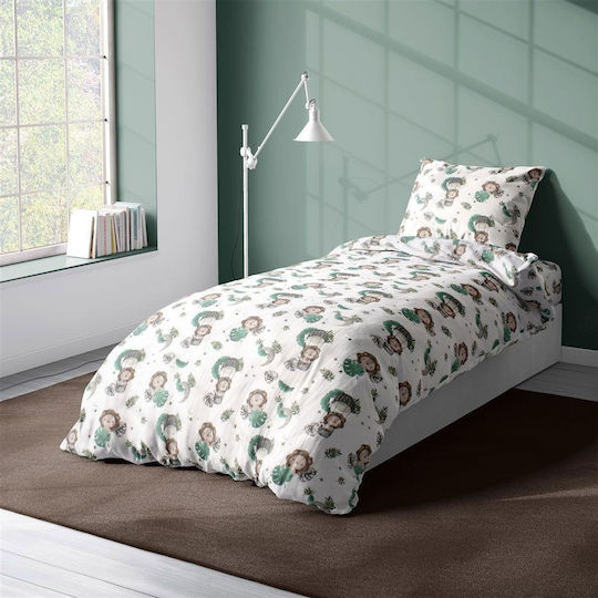 Dimcol Bettwäsche-Set Einzel Baumwolle Lion Green 160x240cm 2Stück