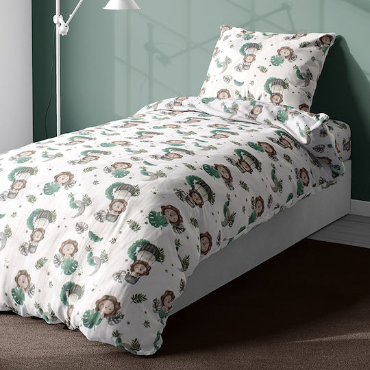 Dimcol Bettwäsche-Set Einzel Baumwolle Lion Green 160x240cm 2Stück