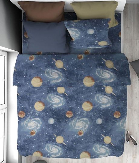 Dimcol Bettwäsche-Set Einzel Baumwolle Blue 160x240cm 2Stück