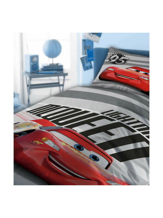 Dimcol Bettwäsche-Set Einzel Baumwolle Cars 874 Rot 160x240cm 3Stück