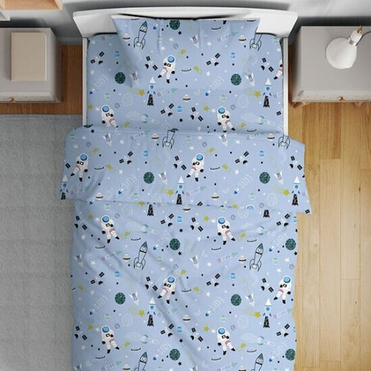 Sunshine Kinderbettlaken Set Mit Gummizug Flanell 44 Blau 160x260cm