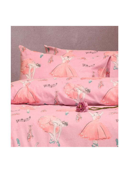 Melinen Sheet Set Single Cotton Ballet Pink 170x260cm 3pcs