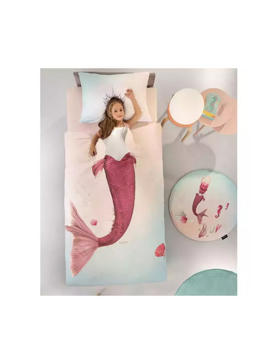 Saint Clair Seturi de cearșafuri Single Bumbac Mermaid Roz 170x250cm 2buc