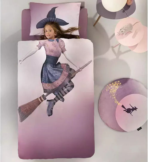 Saint Clair Комплект чаршафи Единично Памучни Spell Лилав 170x250см 2бр