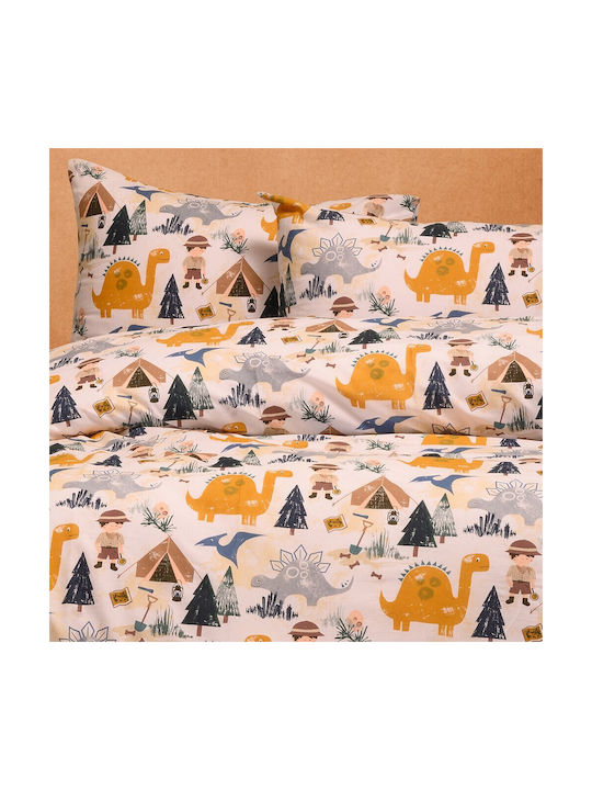 Melinen Sheet Set Single Cotton Blue 170x270cm 3pcs