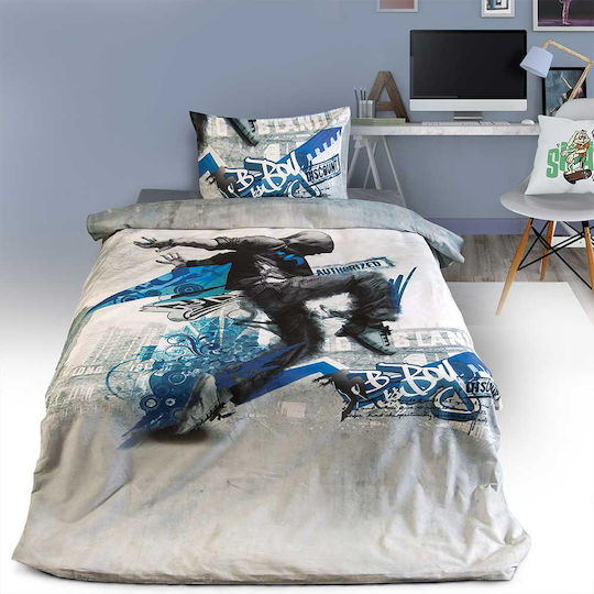 SB Home Bettwäsche-Set Einzel Baumwolle Brake Dance Blau 160x260cm