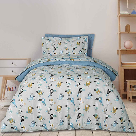 Das Home Bettwäsche-Set Einzel Baumwolle 4914 Blue, Grey, Mint 170x240cm 3Stück