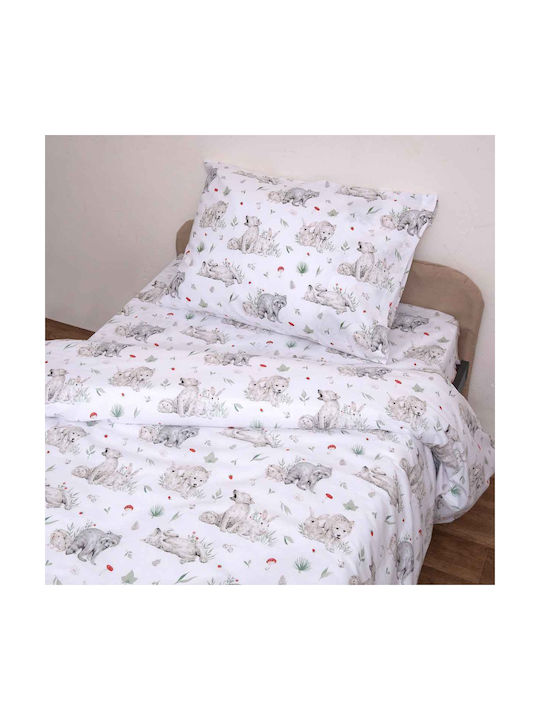 Viopros Sheet Set Semi-double Cotton White 180x275cm 3pcs