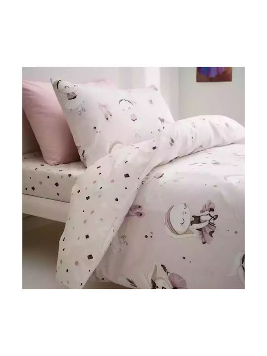 Vesta Home Σετ Σεντόνια Ημίδιπλα Βαμβακερά Ballarina Ροζ 170x260cm 3τμχ