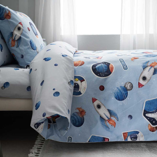 Vesta Home Single Kids Sheets Apollo Blue 170x260cm