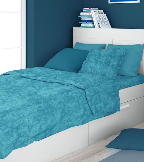 Dimcol Комплект чаршафи Единично Памучни Turquoise 160x240см 2бр