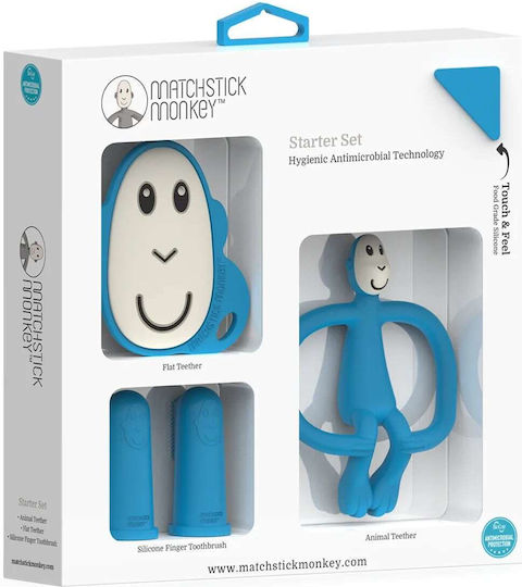 Matchstick Monkey Inel Dentar Monkey din Silicon pentru 3 luni+ 4 Bucăți