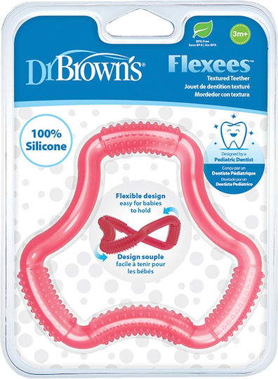Dr. Brown's Flexees Teething Ring made of Silicone for 3 m+ Red