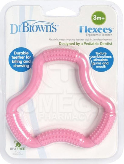 Dr. Brown's Flexees Teething Ring made of Silicone for 3 m+ Red