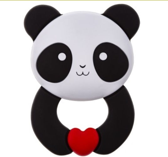 Akuku Panda Teething Rattle made of Silicone for 3 m+