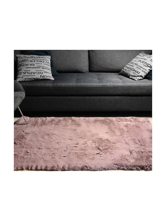 Polcarpet Rabbit Pink 80 Rug Rectangular Furry Pink