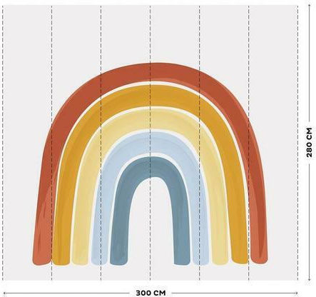 Little Dutch Kinder Tapete Stoff Rainbow Pure & Nature B300xH280cm