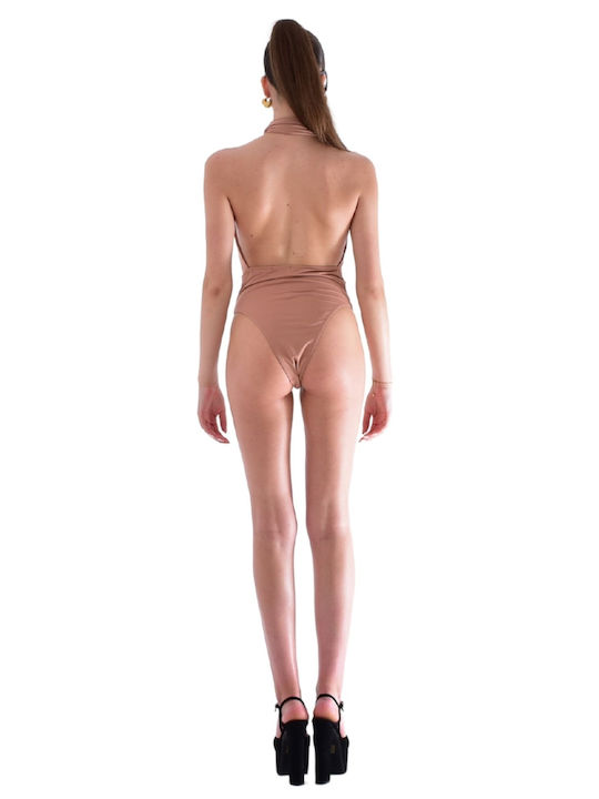 One-Piece Swimsuit Beige