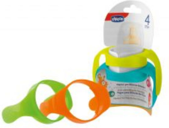 Chicco Plastic Baby Food Accessory Handles for Bottle Natural Method Yellow & Light Blue for 4+ months 2pcs Multicolour