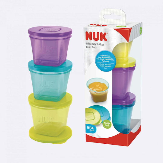 Nuk Δοχείο Πολύχρωμο Easy Learning από Πλαστικό για 6+ μηνών 4τμχ