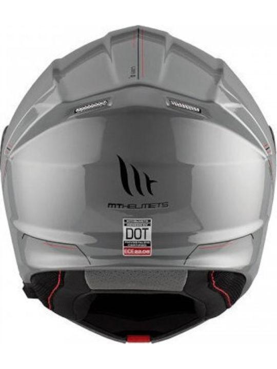 MT Genesis A12 Gloss Grey Κράνος Μηχανής Flip-Up DOT / ECE 22.06 1650gr με Sunvisor