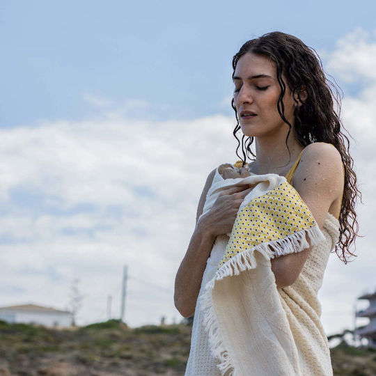 White Fabric Πετσέτα Θαλάσσης Βαμβακερή Εκρού 80x150εκ.