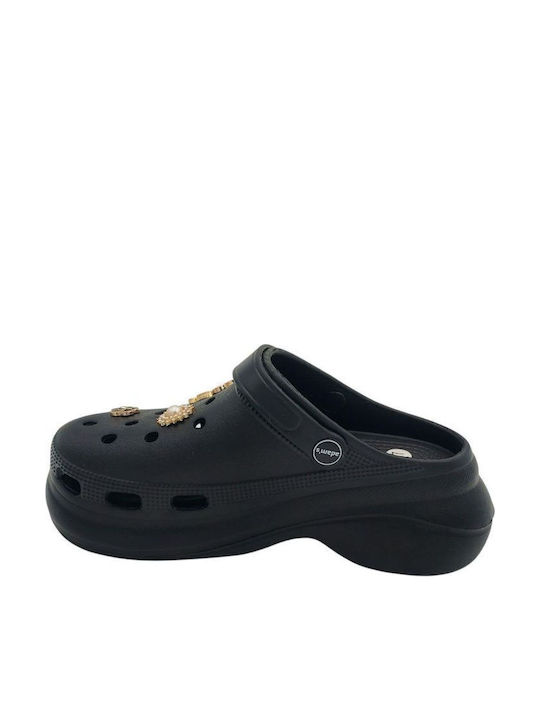Adam's Shoes Damen Anatomisch Clogs Schwarz