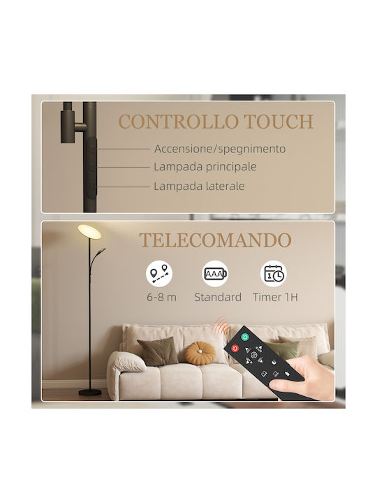 HomCom Floor Lamp H175cm. Black