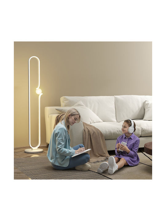 HomCom LED Φωτιστικό Δαπέδου Υ145xΜ28εκ. με Φυσικό Λευκό Φως Λευκό