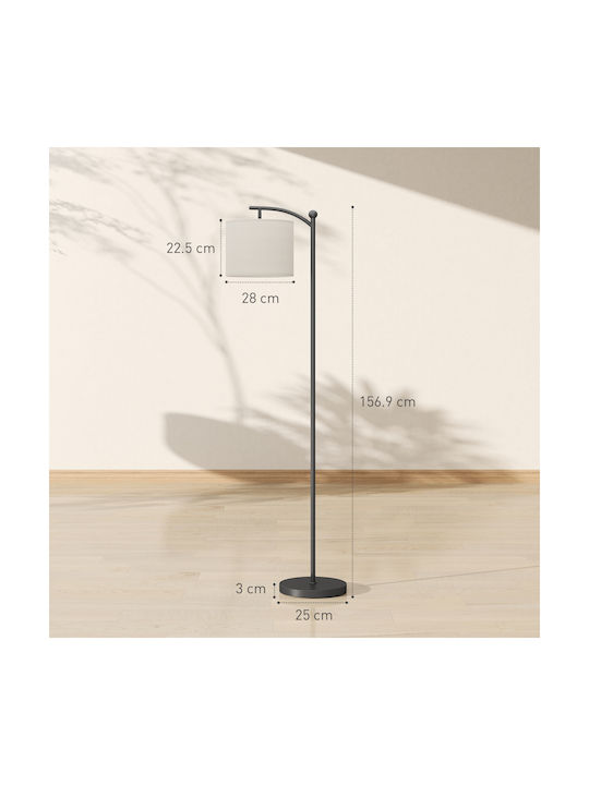 HomCom Floor Lamp with Socket for Bulb E27 Black