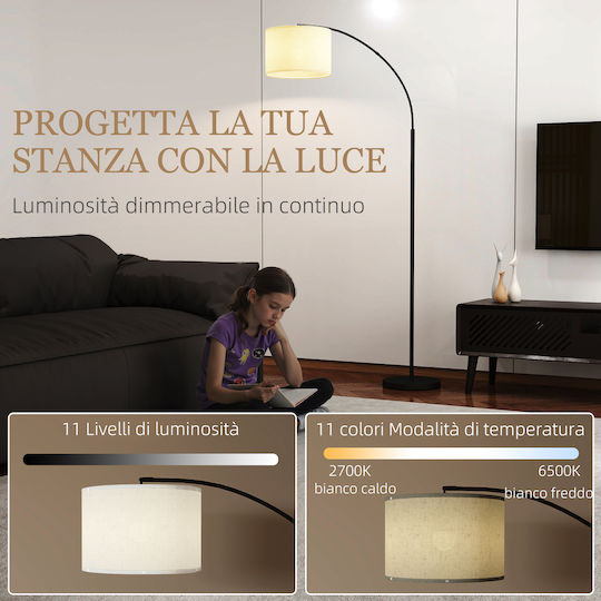 HomCom Stehleuchte mit Fassung für Lampe E27 Schwarz