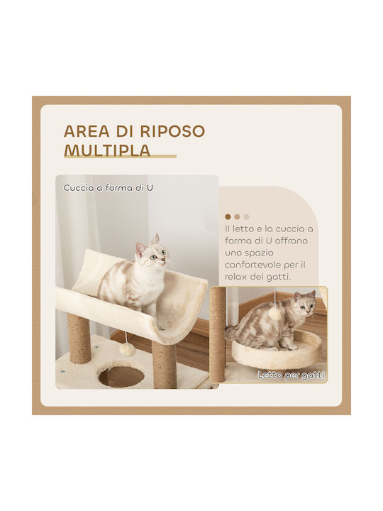 Pawhut Scratching Post Cat Trees Brown 60x30x76cm