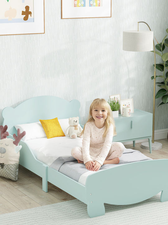 Pat pentru Copii Single Verde pentru Saltea 80x143.5cm
