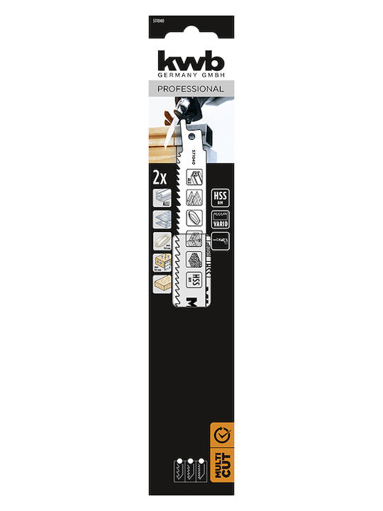 Set De Lame Pentru Fierăstrău Pendular Utilizare Generală Kwb Bim 176.5mm 2 Bucăți