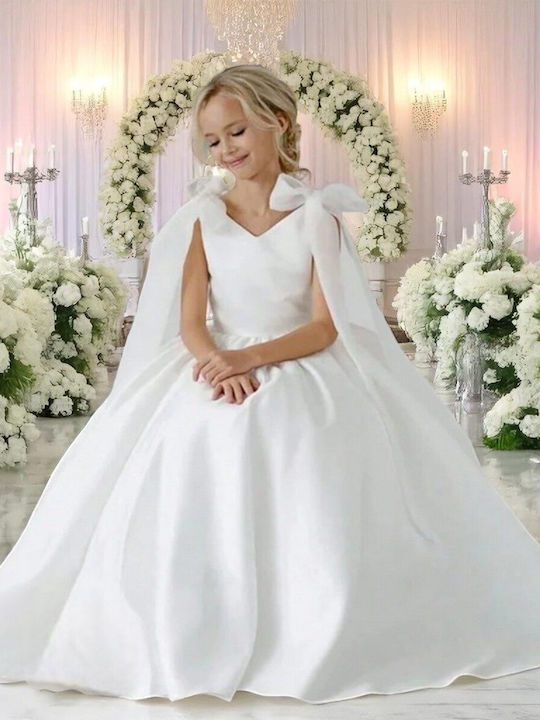 Kinderkleid Ärmellos Für Blumenmädchen Weiß
