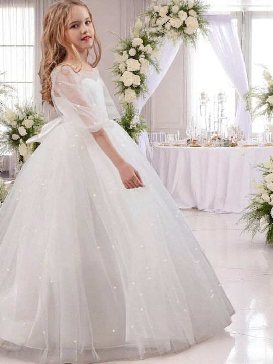 Rochie pentru Copii Mânecă lungă White