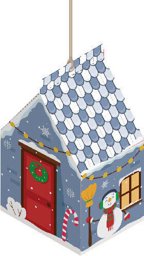Χαρτόνι Fabi 50x70εκ Xmas Σπιτάκια 1455128
